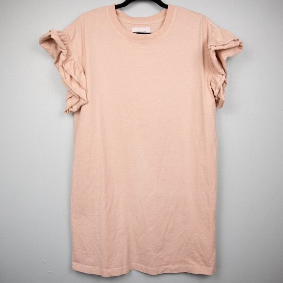 Current Elliot The Carina cream tan ruffle tunic dress-1 - Picture 1 of 5